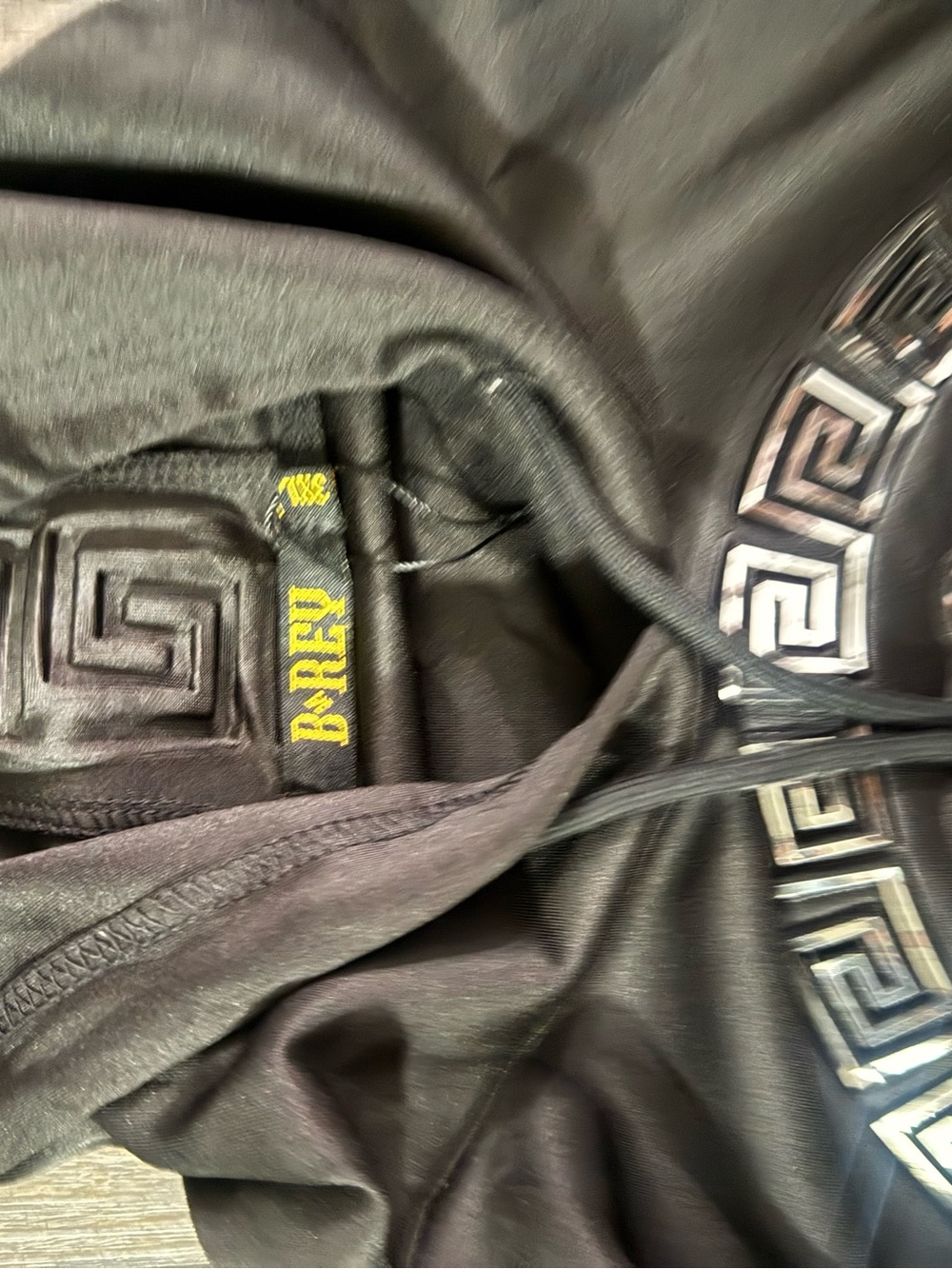 Ryu Men’s Black Joggers with Geometric Silver Trim